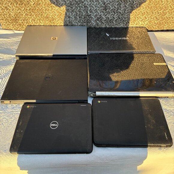LOT Of 6 Laptops Parts Repair Lenovo N22-20 Chromebook 11 3180 Inspiron 15